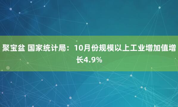 聚宝盆 国家统计局：10月份规模以上工业增加值增长4.9%