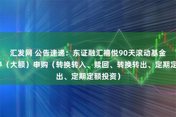 汇发网 公告速递：东证融汇禧悦90天滚动基金基金暂停（大额）申购（转换转入、赎回、转换转出、定期定额投资）